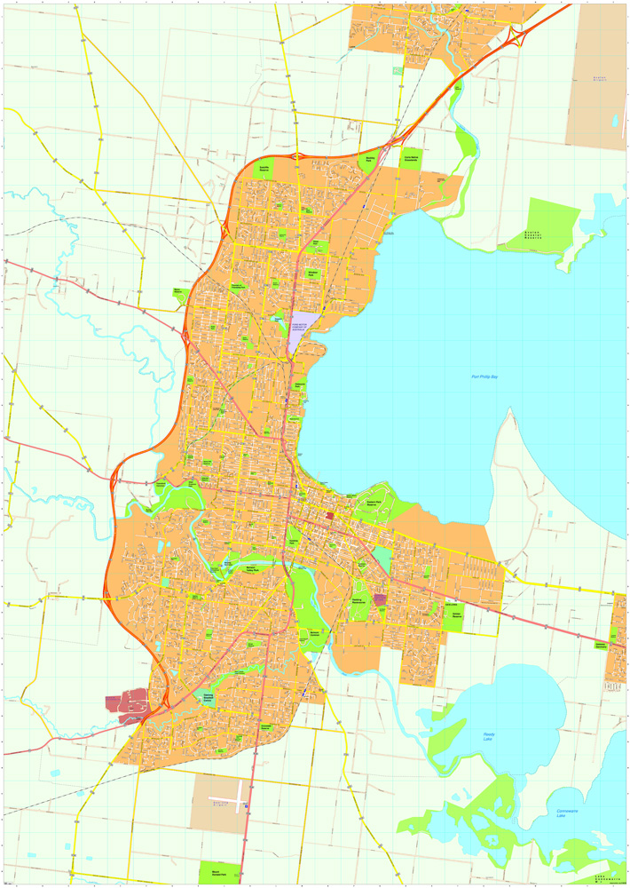 Geelong Vector Maps. EPS Illustrator Map Vector World Maps